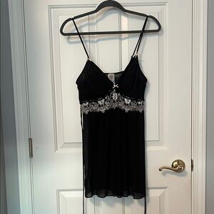 In Bloom Black Sheer Nightgown